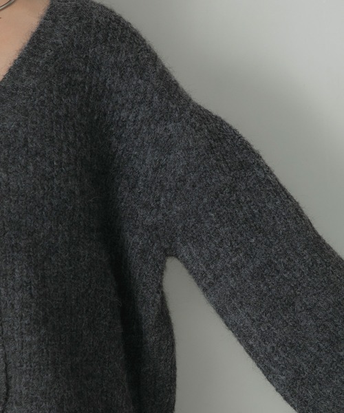 Elishe（エリシェ）の「ヘアリーニットカーディガン（カーディガン/ボレロ・レディース・チャコールグレー/ブラウン/ベージュ・FREE）」の4枚目の写真