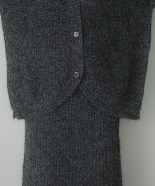 Elishe（エリシェ）の「ヘアリーニットカーディガン（カーディガン/ボレロ・レディース・チャコールグレー/ブラウン/ベージュ・FREE）」の6枚目の写真