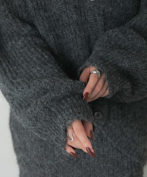 Elishe（エリシェ）の「ヘアリーニットカーディガン（カーディガン/ボレロ・レディース・チャコールグレー/ブラウン/ベージュ・FREE）」の7枚目の写真