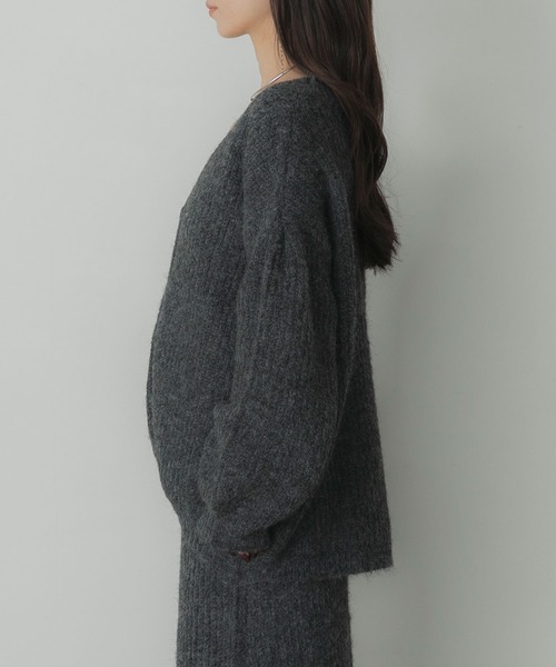 Elishe（エリシェ）の「ヘアリーニットカーディガン（カーディガン/ボレロ・レディース・チャコールグレー/ブラウン/ベージュ・FREE）」の8枚目の写真