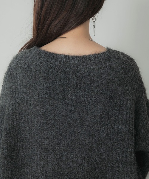 Elishe（エリシェ）の「ヘアリーニットカーディガン（カーディガン/ボレロ・レディース・チャコールグレー/ブラウン/ベージュ・FREE）」の9枚目の写真
