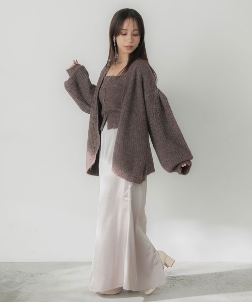 ヘアリーニットカーディガン（カーディガン/ボレロ）｜Elishe