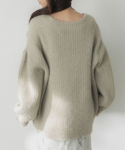 Elishe（エリシェ）の「ヘアリーニットカーディガン（カーディガン/ボレロ・レディース・チャコールグレー/ブラウン/ベージュ・FREE）」の14枚目の写真