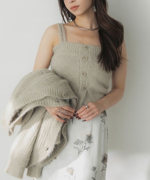 Elishe（エリシェ）の「ヘアリーニットカーディガン（カーディガン/ボレロ・レディース・チャコールグレー/ブラウン/ベージュ・FREE）」の15枚目の写真