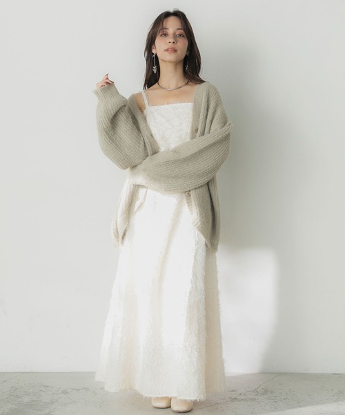 Elishe（エリシェ）の「ヘアリーニットカーディガン（カーディガン/ボレロ・レディース・チャコールグレー/ブラウン/ベージュ・FREE）」の17枚目の写真