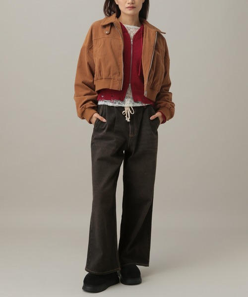 ALAND(エーランド)の「【UNISEX】ALAND/デニムツータックパンツ(デニムパンツ・レディース・ブラック/ブルー・LARGE/SMALL)」の18枚目の写真