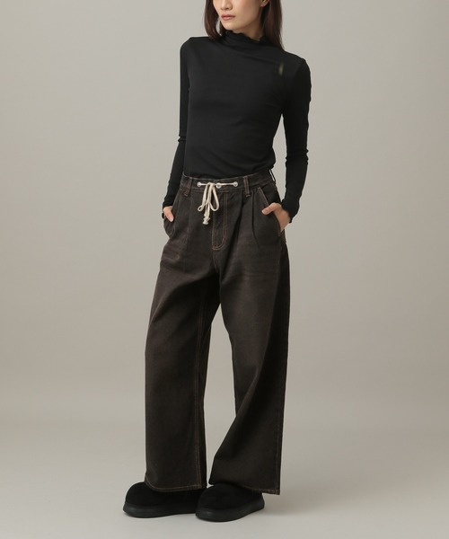 ALAND(エーランド)の「【UNISEX】ALAND/デニムツータックパンツ(デニムパンツ・レディース・ブラック/ブルー・LARGE/SMALL)」の21枚目の写真