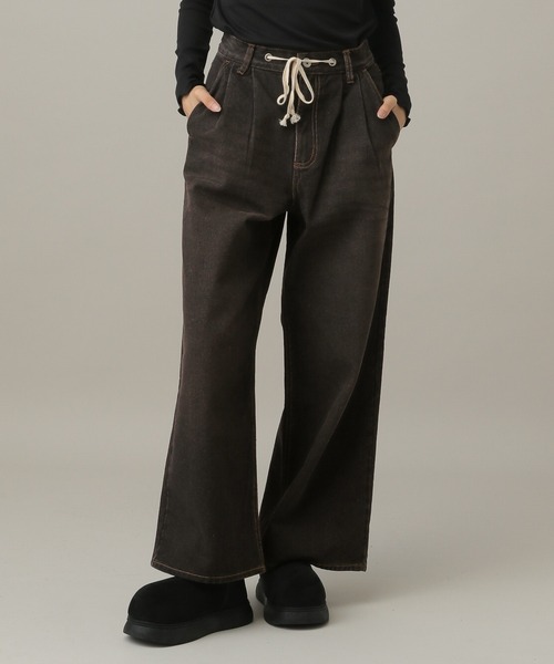 ALAND(エーランド)の「【UNISEX】ALAND/デニムツータックパンツ(デニムパンツ・レディース・ブラック/ブルー・LARGE/SMALL)」の22枚目の写真