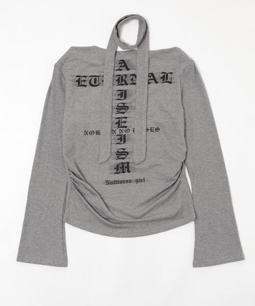 dispark(ディスパーク)の「DISPARK/チョーカー付きロゴオフショルトップ(Tシャツ/カットソー・レディース・ホワイト/グレー・FREE)」の13枚目の写真
