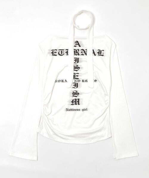 dispark(ディスパーク)の「DISPARK/チョーカー付きロゴオフショルトップ(Tシャツ/カットソー・レディース・ホワイト/グレー・FREE)」の12枚目の写真