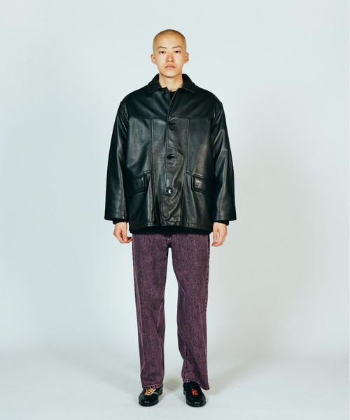 TOWNCRAFT（タウンクラフト）の「TOWNCRAFT タウンクラフト / LEATHER CAR COAT（ブルゾン・メンズ・ブラック・MEDIUM/LARGE）」の6枚目の写真
