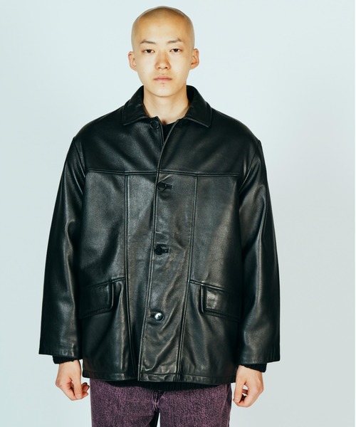 TOWNCRAFT（タウンクラフト）の「TOWNCRAFT タウンクラフト / LEATHER CAR COAT（ブルゾン・メンズ・ブラック・MEDIUM/LARGE）」の9枚目の写真
