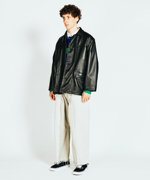 TOWNCRAFT（タウンクラフト）の「TOWNCRAFT タウンクラフト / LEATHER CAR COAT（ブルゾン・メンズ・ブラック・MEDIUM/LARGE）」の5枚目の写真