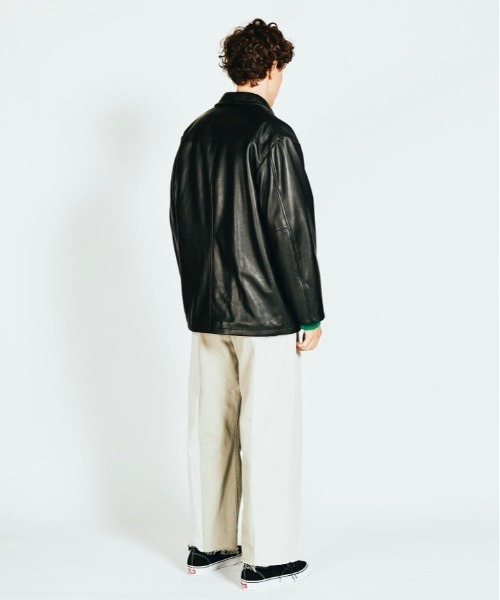 TOWNCRAFT（タウンクラフト）の「TOWNCRAFT タウンクラフト / LEATHER CAR COAT（ブルゾン・メンズ・ブラック・MEDIUM/LARGE）」の2枚目の写真