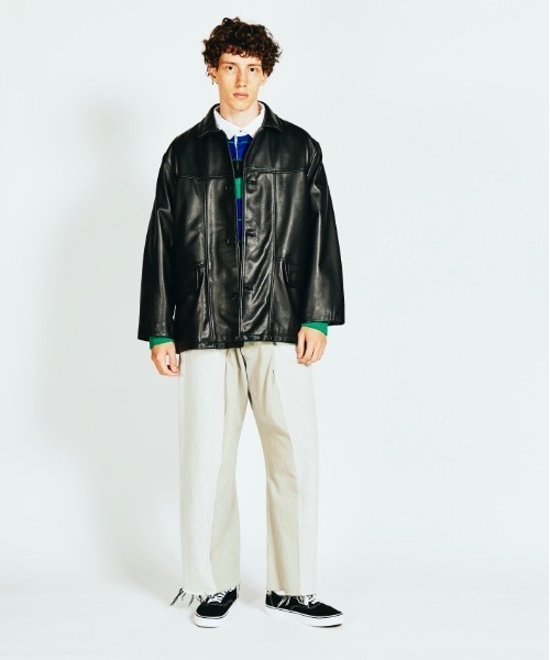 TOWNCRAFT（タウンクラフト）の「TOWNCRAFT タウンクラフト / LEATHER CAR COAT（ブルゾン・メンズ・ブラック・MEDIUM/LARGE）」の3枚目の写真