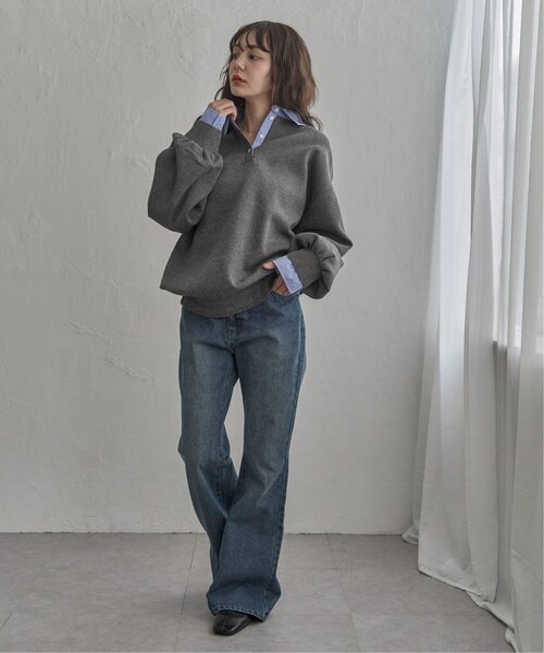 notch.（ノッチ）の「シャツ襟ポロニットプルオーバー（ニット/セーター・レディース・ブラック/チャコール/ブラウン・M）」の8枚目の写真