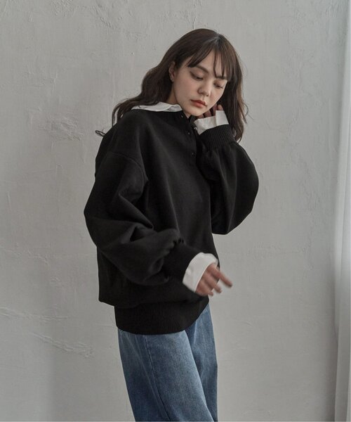 notch.（ノッチ）の「シャツ襟ポロニットプルオーバー（ニット/セーター・レディース・ブラック/チャコール/ブラウン・M）」の14枚目の写真