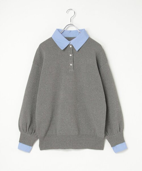 notch.（ノッチ）の「シャツ襟ポロニットプルオーバー（ニット/セーター・レディース・ブラック/チャコール/ブラウン・M）」の22枚目の写真