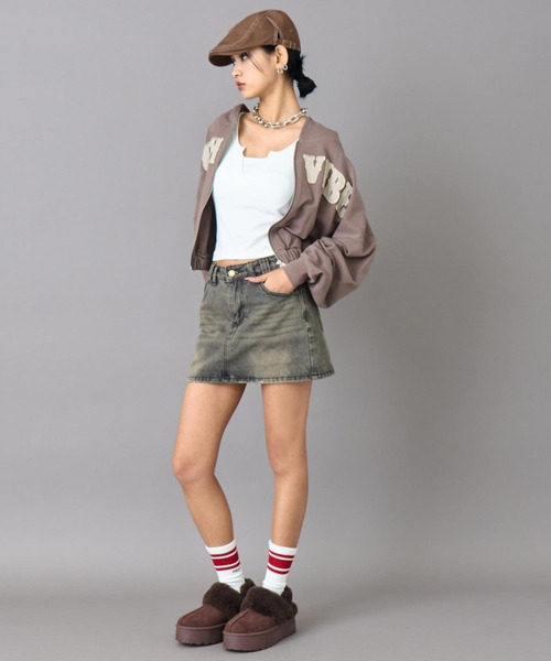 ANAP（アナップ）の「ワッペン ロゴ 裏毛 スウェット ジップパーカー（パーカー・レディース・ピンク/ブラウン/グレー・F）」の22枚目の写真