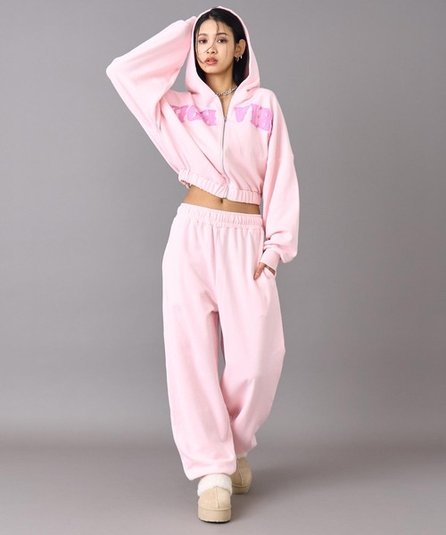 ANAP（アナップ）の「ワッペン ロゴ 裏毛 スウェット ジップパーカー（パーカー・レディース・ピンク/ブラウン/グレー・F）」の19枚目の写真