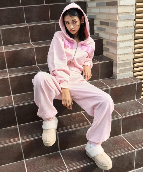 ANAP（アナップ）の「ワッペン ロゴ 裏毛 スウェット ジップパーカー（パーカー・レディース・ピンク/ブラウン/グレー・F）」の17枚目の写真