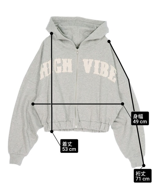 ANAP（アナップ）の「ワッペン ロゴ 裏毛 スウェット ジップパーカー（パーカー・レディース・ピンク/ブラウン/グレー・F）」の13枚目の写真