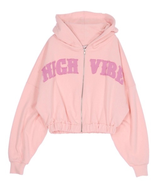 ANAP（アナップ）の「ワッペン ロゴ 裏毛 スウェット ジップパーカー（パーカー・レディース・ピンク/ブラウン/グレー・F）」の4枚目の写真