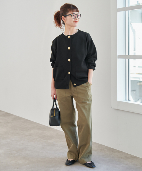 Spick & Span（スピックアンドスパン）の「《WEB限定 / 追加3》ウォッシャブルクルーネックカーディガン（カーディガン/ボレロ・レディース・ブラウン/ブラック・FREE）」の3枚目の写真
