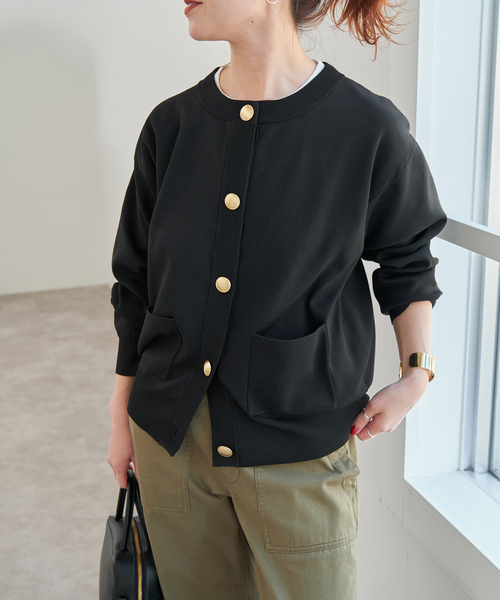Spick & Span（スピックアンドスパン）の「《WEB限定 / 追加3》ウォッシャブルクルーネックカーディガン（カーディガン/ボレロ・レディース・ブラウン/ブラック・FREE）」の7枚目の写真