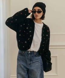 CREDONA | FLOWER EMBROIDERY KNIT JACKET/フラワーエンブロイダリーニットジャケット(カーディガン/ボレロ)