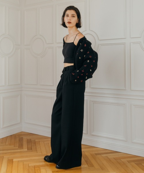 CREDONA クレドナ フラワーエンブロイダリーカーディガン CREDONA（クレドナ） カーディガン FLOWER EMBROIDERY KNIT JACKET