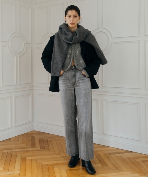 FLOWER EMBROIDERY KNIT JACKET/フラワーエンブロイダリーニット