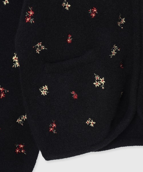FLOWER EMBROIDERY KNIT JACKET/フラワーエンブロイダリーニット