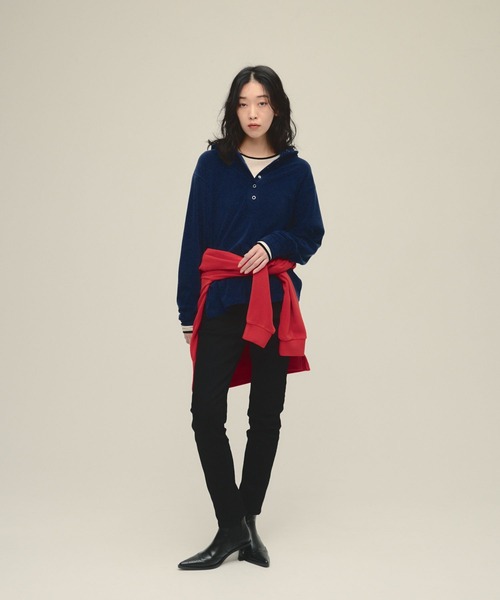 eL（エル）の「【eL】Slim Straight Denim Pants/608895（デニムパンツ・レディース・ネイビー/ブラック・MEDIUM/SMALL）」の4枚目の写真