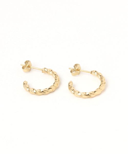 BAYFLOW（ベイフロー）の「ステンレスツイストピアス（ピアス（両耳用）・レディース・ライトグレー/イエロー・FREE）」の2枚目の写真