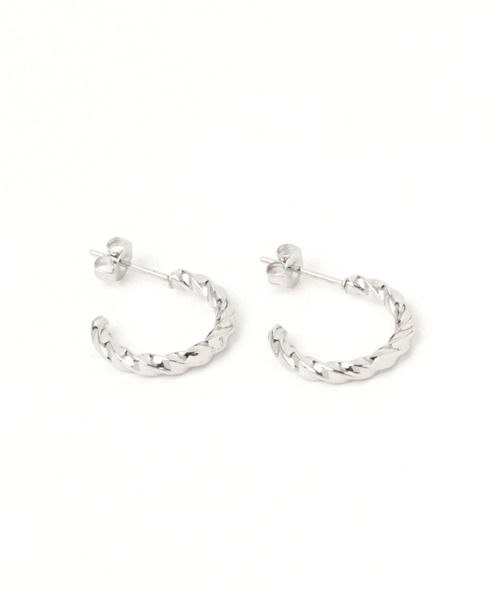 BAYFLOW（ベイフロー）の「ステンレスツイストピアス（ピアス（両耳用）・レディース・ライトグレー/イエロー・FREE）」の5枚目の写真