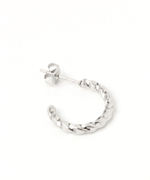 BAYFLOW（ベイフロー）の「ステンレスツイストピアス（ピアス（両耳用）・レディース・ライトグレー/イエロー・FREE）」の6枚目の写真