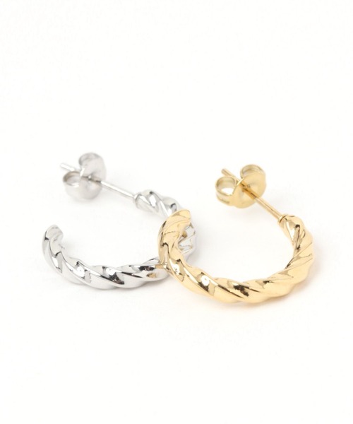 BAYFLOW（ベイフロー）の「ステンレスツイストピアス（ピアス（両耳用）・レディース・ライトグレー/イエロー・FREE）」の7枚目の写真