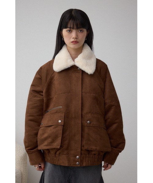 moussy／ブラウン フェイクスエード オーバーサイズブルゾン moussy／ブラウン フェイクスエード オーバーサイズブルゾン MOUSSY