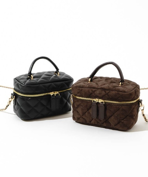 flower（フラワー）の「キルティングバニティバッグ（ショルダーバッグ・レディース・ブラウン/ブラック・FREE）」の3枚目の写真