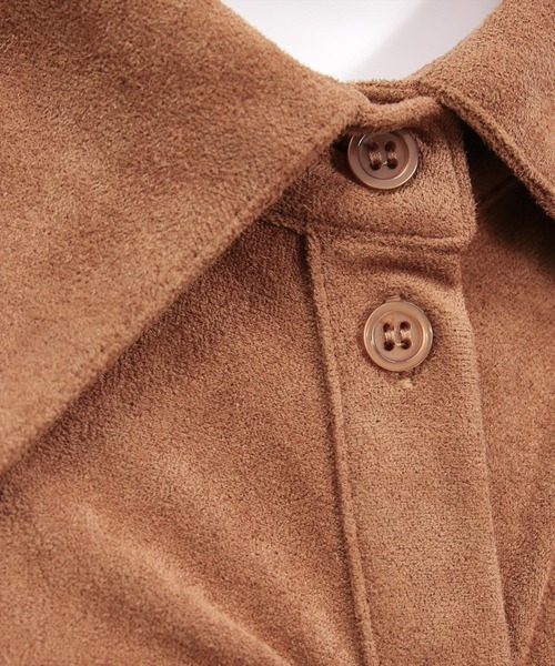 clear（クリア）の「フェイクスエードリボンシャツワンピース[着回し力抜群 ガーリー]≪AW新作≫（ワンピース・レディース・アイボリー・F）」の14枚目の写真