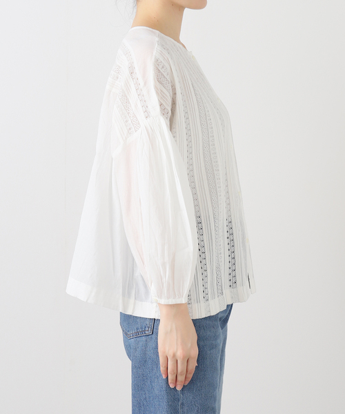 Fanaka(ファナカ)の「【WEB+りんくう店限定】手洗い可 / FANAKA / リバーレースボリュームブラウス(シャツ/ブラウス・レディース・ホワイト・FREE)」の5枚目の写真