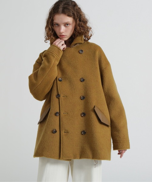 AVIREX(アヴィレックス)の「《直営店限定》SHAGGY PEA COAT/シャギーピーコート(ピーコート・レディース・チャコールグレー/マスタード・S/M)」の16枚目の写真