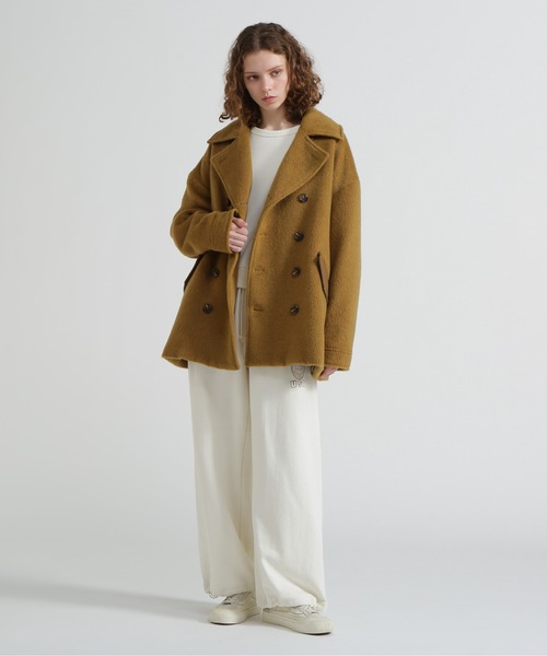 AVIREX(アヴィレックス)の「《直営店限定》SHAGGY PEA COAT/シャギーピーコート(ピーコート・レディース・チャコールグレー/マスタード・S/M)」の18枚目の写真