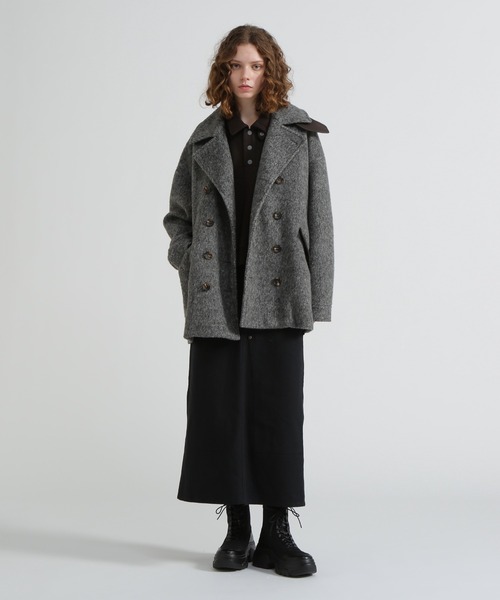 セール】《直営店限定》SHAGGY PEA COAT/シャギーピーコート