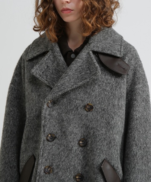 AVIREX(アヴィレックス)の「《直営店限定》SHAGGY PEA COAT/シャギーピーコート(ピーコート・レディース・チャコールグレー/マスタード・S/M)」の8枚目の写真