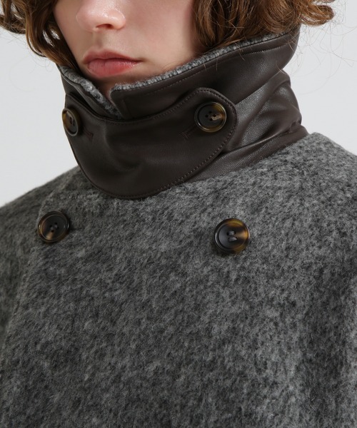 AVIREX(アヴィレックス)の「《直営店限定》SHAGGY PEA COAT/シャギーピーコート(ピーコート・レディース・チャコールグレー/マスタード・S/M)」の12枚目の写真