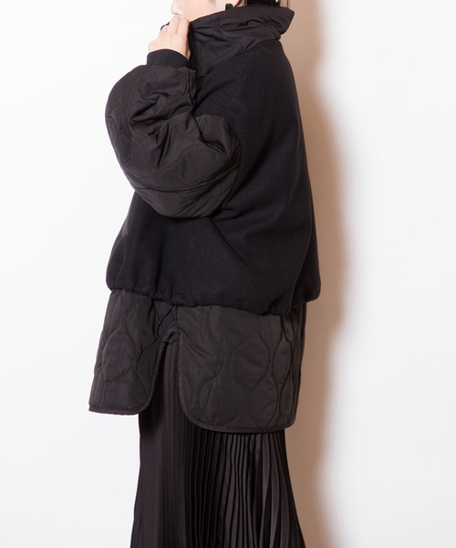 OSMOSIS（オズモーシス）の「キルティングレイヤードショートコート（その他アウター・レディース・ダークブラウン/グレー/ブラック・ONE SIZE）」の10枚目の写真