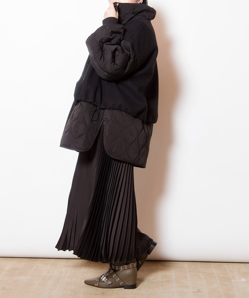 OSMOSIS（オズモーシス）の「キルティングレイヤードショートコート（その他アウター・レディース・ダークブラウン/グレー/ブラック・ONE SIZE）」の15枚目の写真