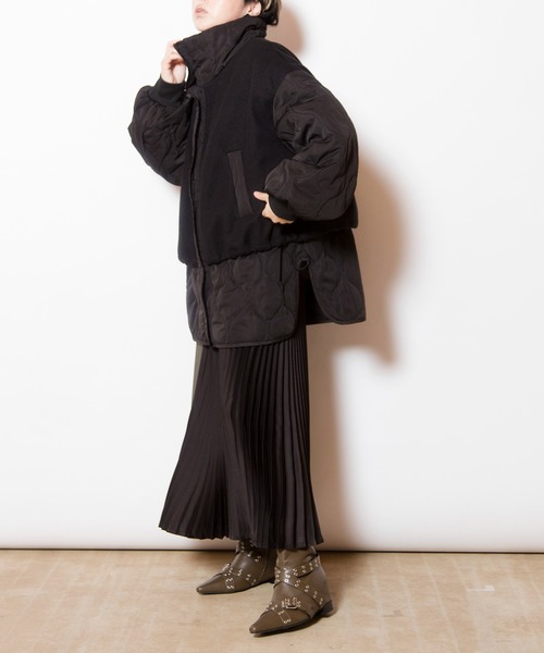 OSMOSIS（オズモーシス）の「キルティングレイヤードショートコート（その他アウター・レディース・ダークブラウン/グレー/ブラック・ONE SIZE）」の19枚目の写真